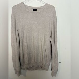 J. Crew Cotton Crewneck Sweater Garter Stitch Natural Beige Oatmeal Large H6060